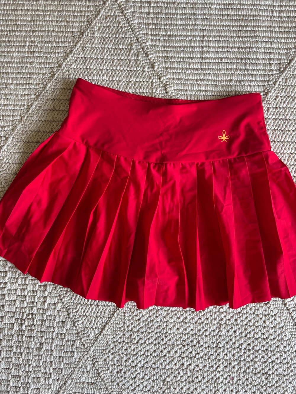 Boutique Red Pleated Active Skort